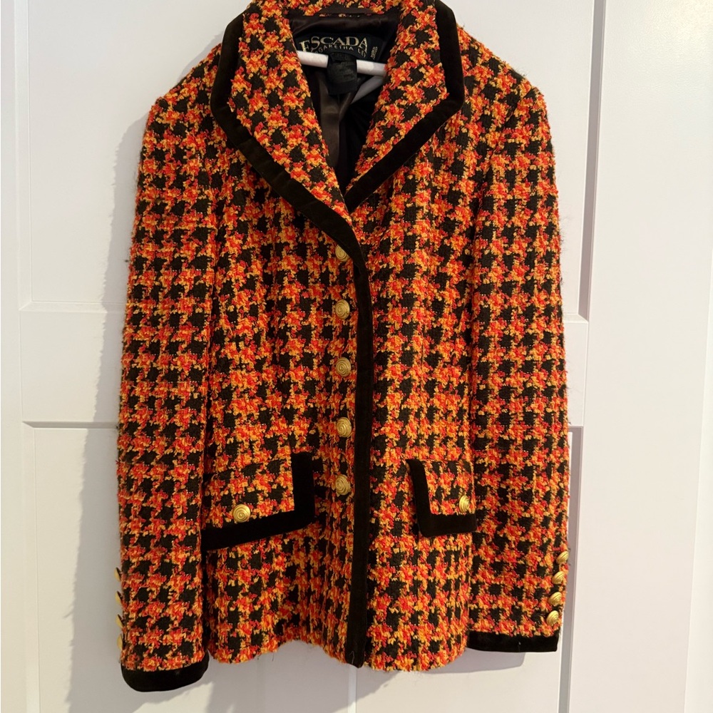 Escada Orange and Black Blazer Jacket